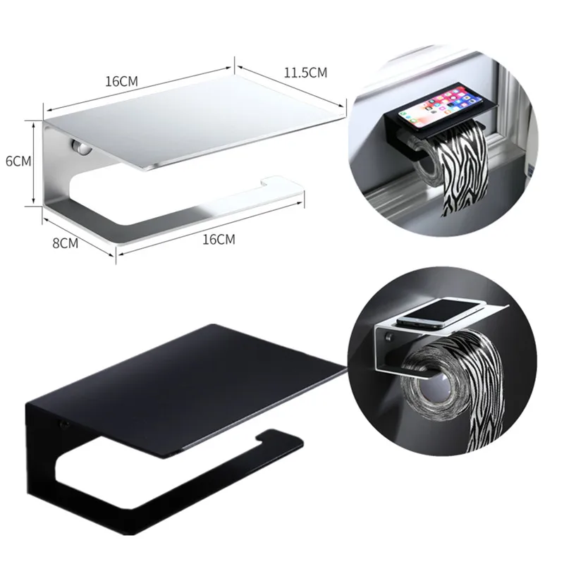 

Home Toilet Paper Sanitary Paper Roll Holder Paper Towel Mobile Phone Bathroom Multi-function Shelves Rack House Storage Rack
