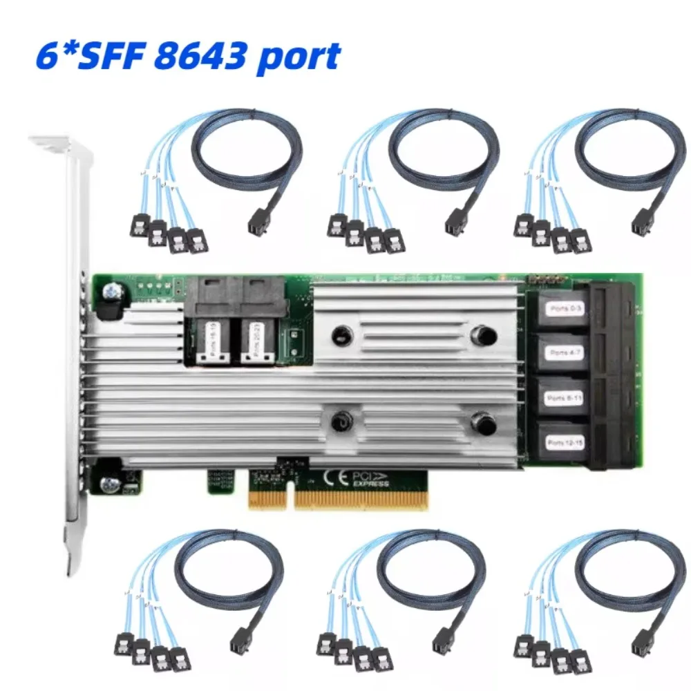 LSI SAS 9305-24i SAS3224 IT Mode HBA JBOD PCI-E 3.0 SATA/SAS 6-port SAS3 12Gb/s hard disk expansion card HBA 12Gb 24 disks