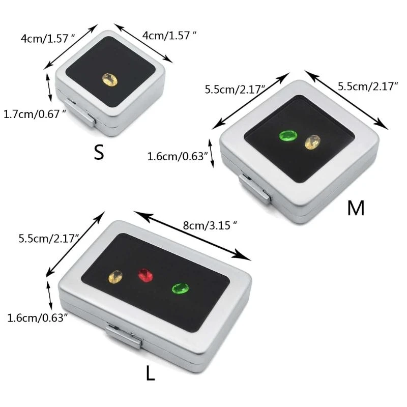 F42F Silver Black Case مع حبات وسادة الرغوة معرض مربع مربع مربع معرض