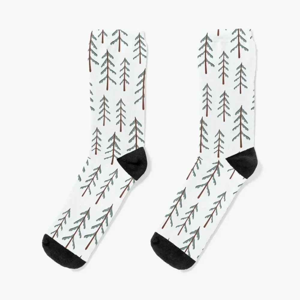 

Fir tree doodle wood Socks Toe sports tennis new year anti slip football Men's Socks Women's