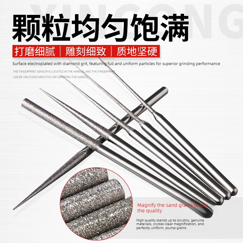 3mm Extended-point Diamond Grinding Rod with Cylindrical Shape, for Enlarging Holes and Polishing Tools