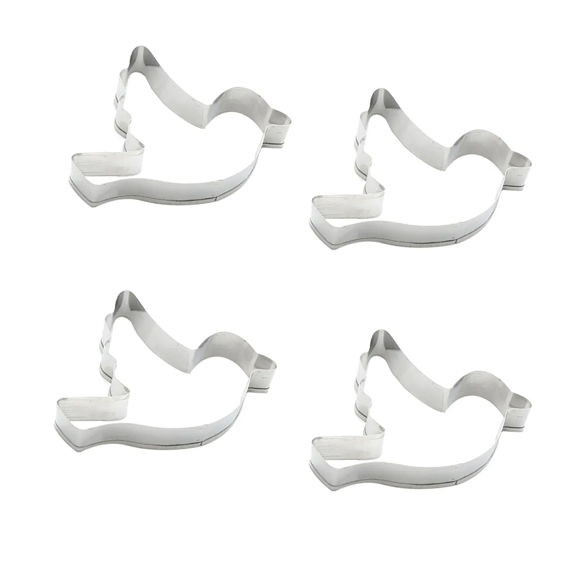 4Pcs Pigeon Shape Stainless Steel Cookie Cutter Non Stick Fondant Chocolate DIY Cake Mold Baking Dessert Mold Dessert Molds