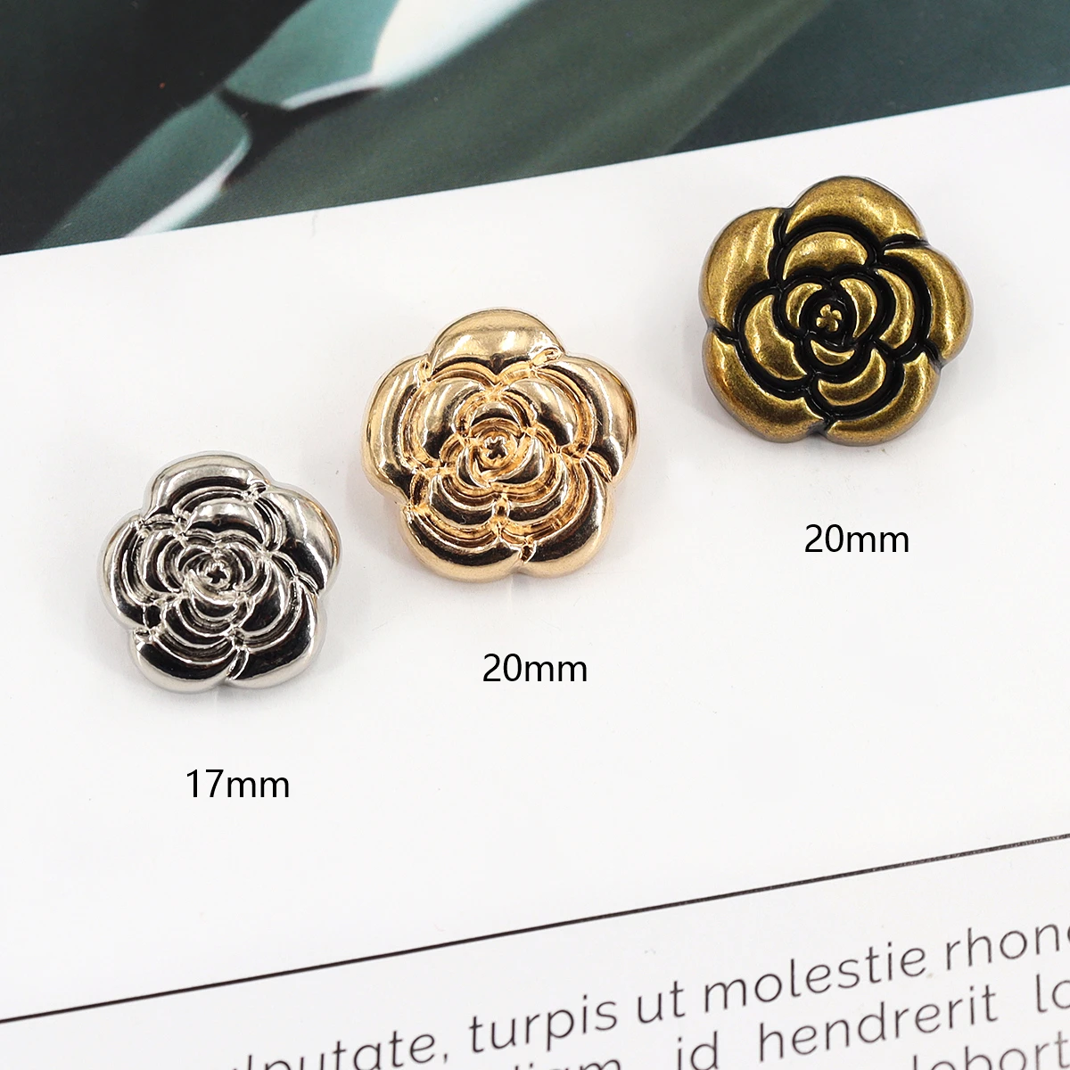 Metal Button Flowers Gold Color Glaze Sweater Coat Decoration Buttons Accessories DIY 10Pcs/Lot JS-0589