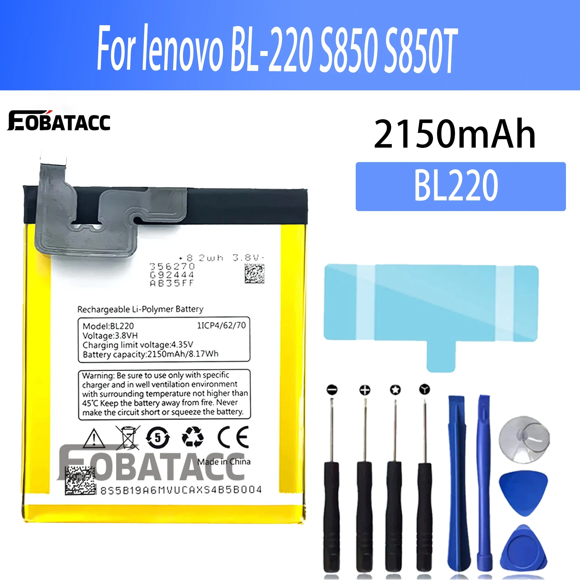 

100% New Original Battery BL220 For lenovo BL-220 S850 S850T Battery + Free Tools