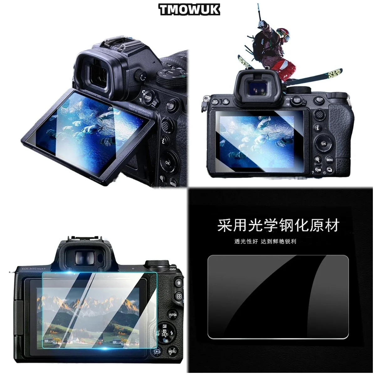 For Nikon D3500 3300 3400 3600 3100 3200 K50 Tempered Glass Screen Protector, 9H Hardness Anti-Scratch HD LCD Protective Film