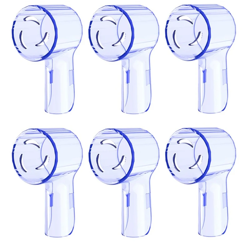 ABBR Paquete de 6 cabezales de cepillo de dientes cubierta a prueba de polvo Compatible con Oral B, Se adapta a la serie Oral-B IO, Viajes convenientes, Azul