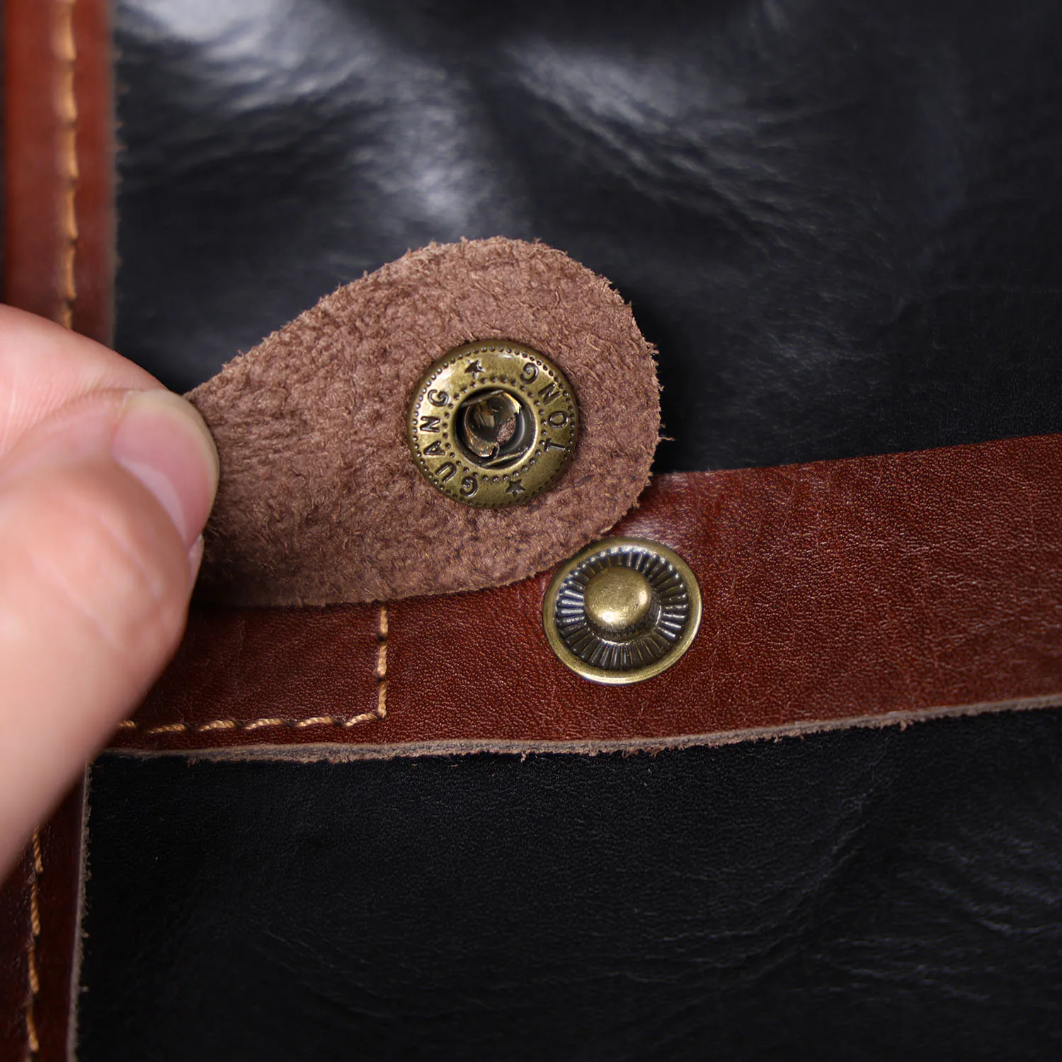 S.WORKER Vintage Echtleder Herren-Umhängetasche Crossbody-Taschen Crazy Horse Rindsleder Schultertasche Top-Layer Mode – Detail 8