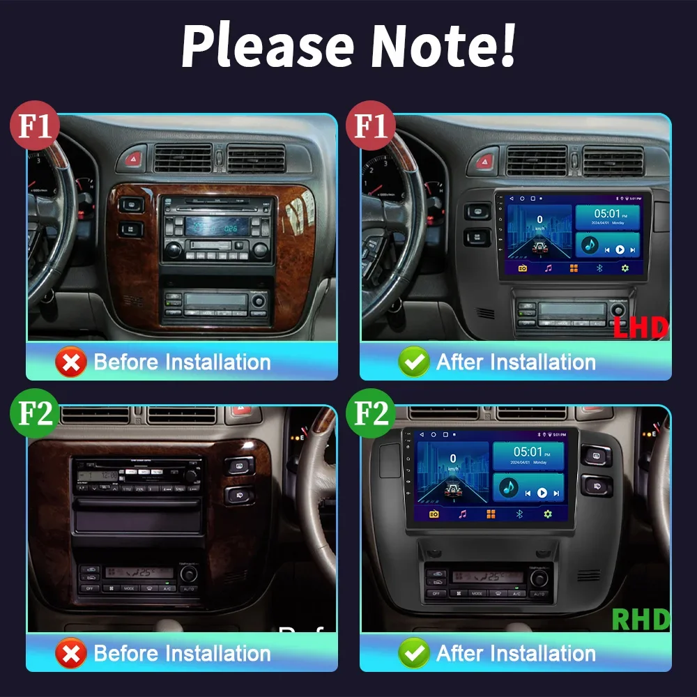 For Nissan Patrol Y61 1997-2005 Car Radio Multimedia Video Player Navigation GPS Android 14 WIFI Wireless CarPlay Screen Touch