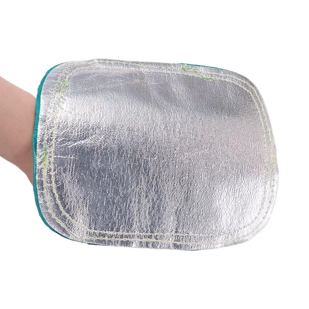 High Temperature Resistant Welding Gloves Pad Thickening Comfortable Aluminized Back Welding Hand Pad Fireproof Cowhide