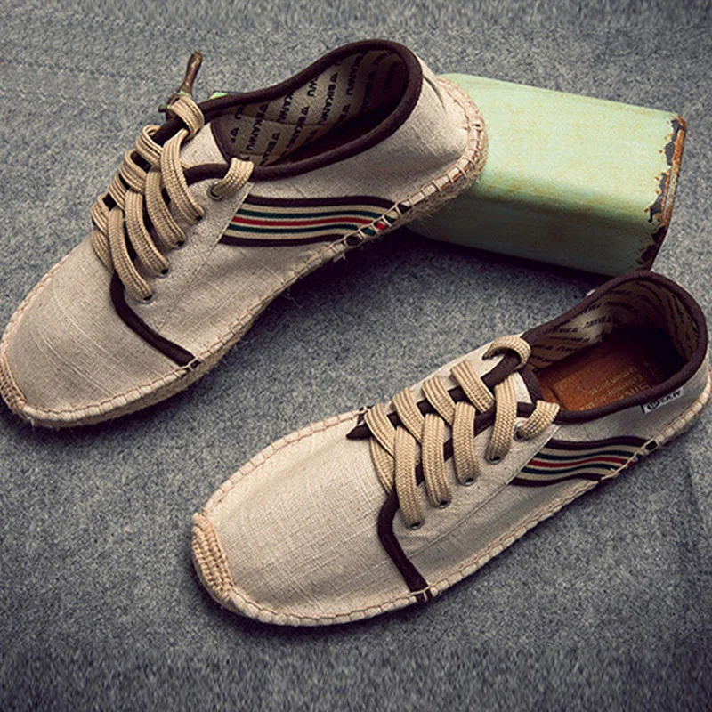 

High Quality Canvas Shoes Espadrilles Casual Shoes Fisherman Shoes Luxury Brand Designer Flats Breathable Men Casual Shoe