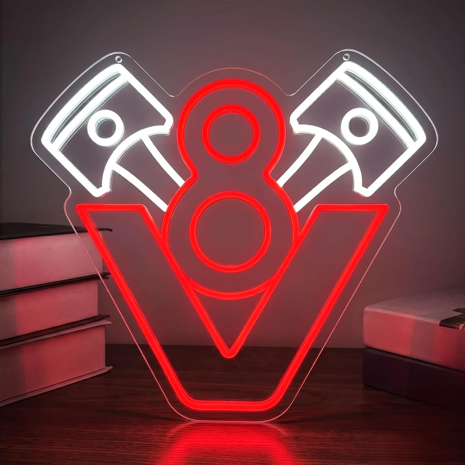Garage Lighting Decor - V8 Motor Neon Tabela LED Neon