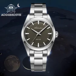 ADDIESDIVE 36mm Watch For Men Reloj 316L Stainless Steel 10Bar Diver BGW9 Super Luminous Bubble Mirror Glass VH31 Quartz Watches