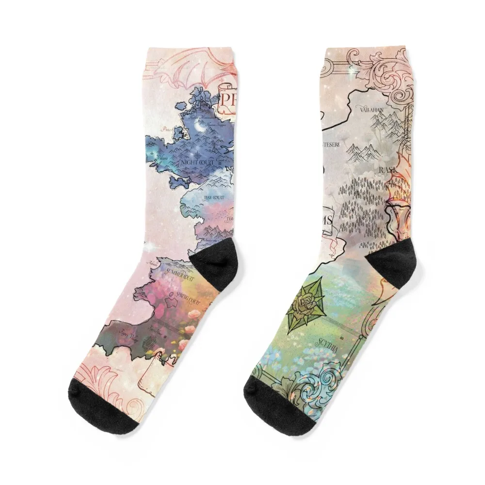 

Feyre’s Prythian Map Socks cool colored Run Thermal man winter Socks Man Women's