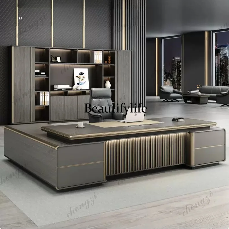 Boss light luxury high-end desk simple modern manager large class desk president table high-end