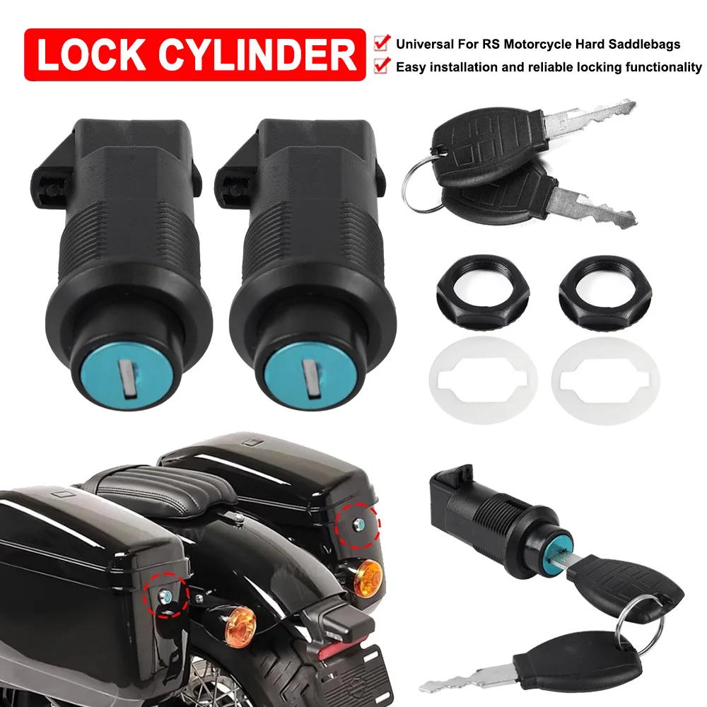 Motorcycle Side Trunk Locks Saddlebag Lock Set with Keys For Universal RS Motorbike Rear Hard Saddle Bag Security Lock Kits