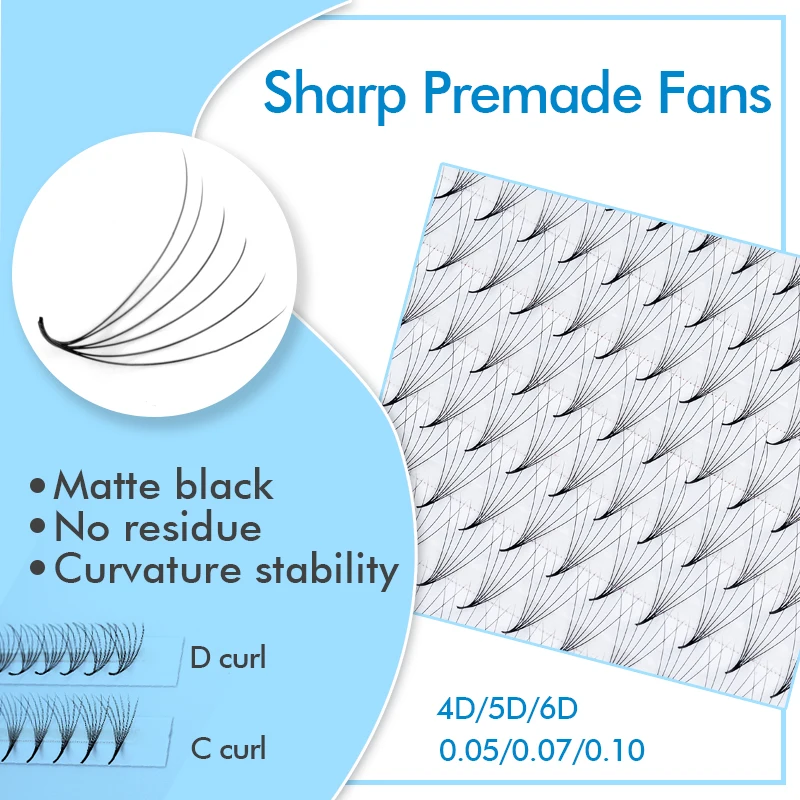 Premade Fans cilios 4d 5d 6d Pre Made Volume Russian Eyelashes Individual Lash Extension abanicos prearmados pestaรฑas