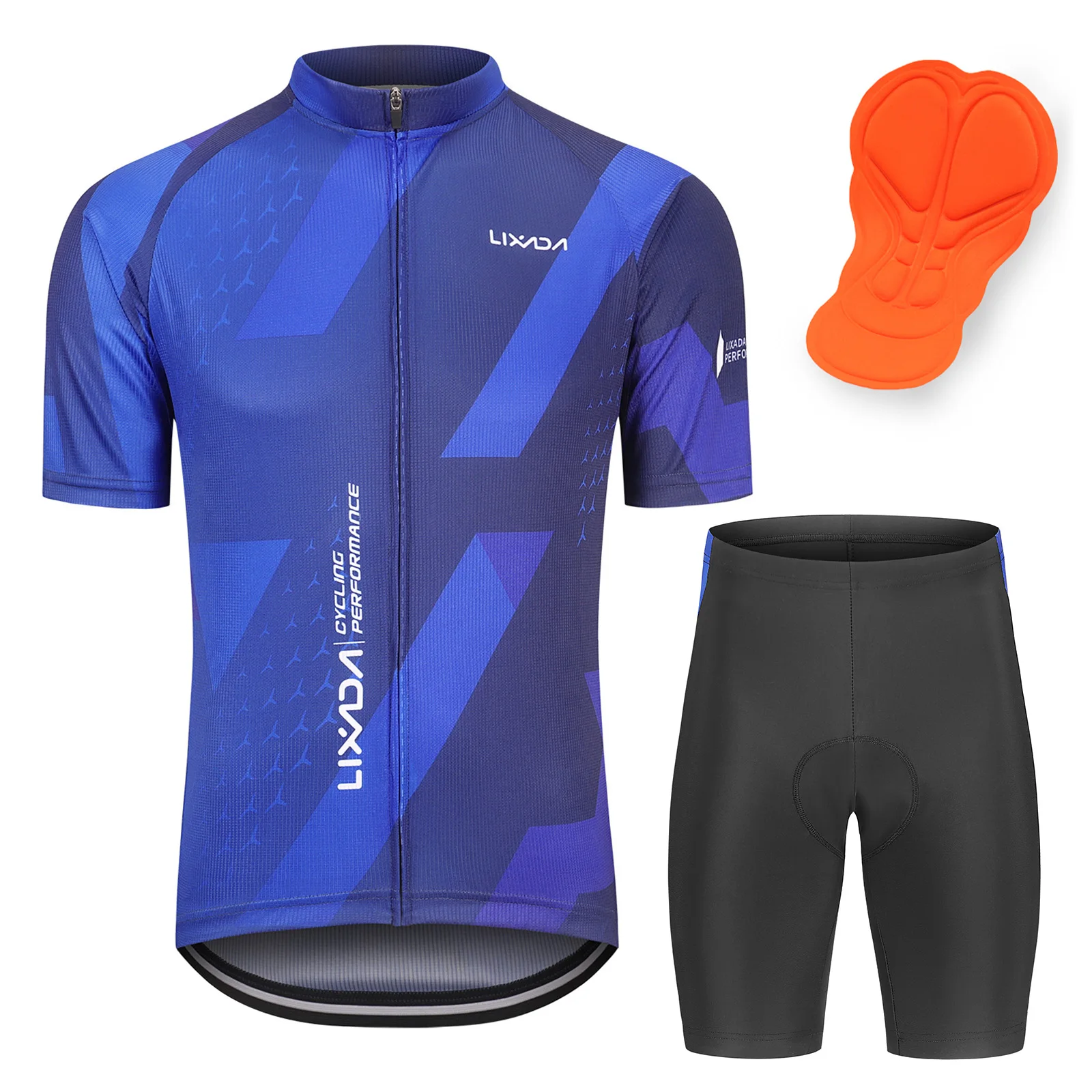 

Men Breathable Quick Dry Comfortable Short Sleeve Jersey and Padded Shorts Cycling Clothing Set