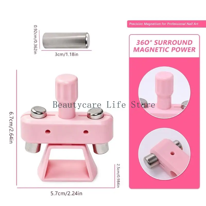 652C Nail Art Tool with Multi Tip Magnetic Points for Rotating Detail Control in Salon Work and Home Manicure Projects
