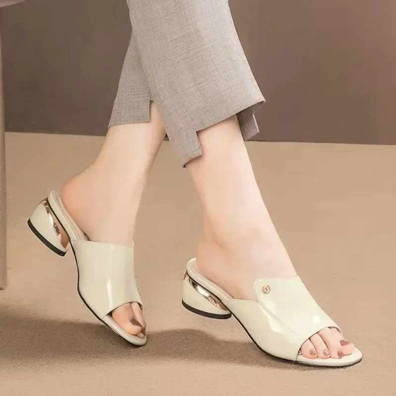 Sexy Sandals For Women Pu Soft Leather Flipflop Summer Fashion Heels Slides Shoes For Girls Comfortable Sandals Woman