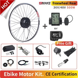 Hochgeschwindige Elektrofahrrad -Kit bürstloser Zahnrad 36V 48 V 350W 500W Elektrofahrradumwandlung vordere Heckkassette mit Zemake Rand 6 Hauptverkauf Elektrikbike Kit 350W - №4