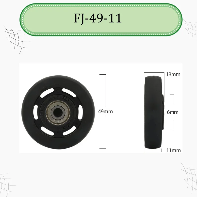 ل FJ-49-11 الأمتعة عجلة استبدال أجزاء عجلات الأمتعة العالمية الصامت السلس قطب الخروع اكسسوارات الأمتعة إصلاح #2
