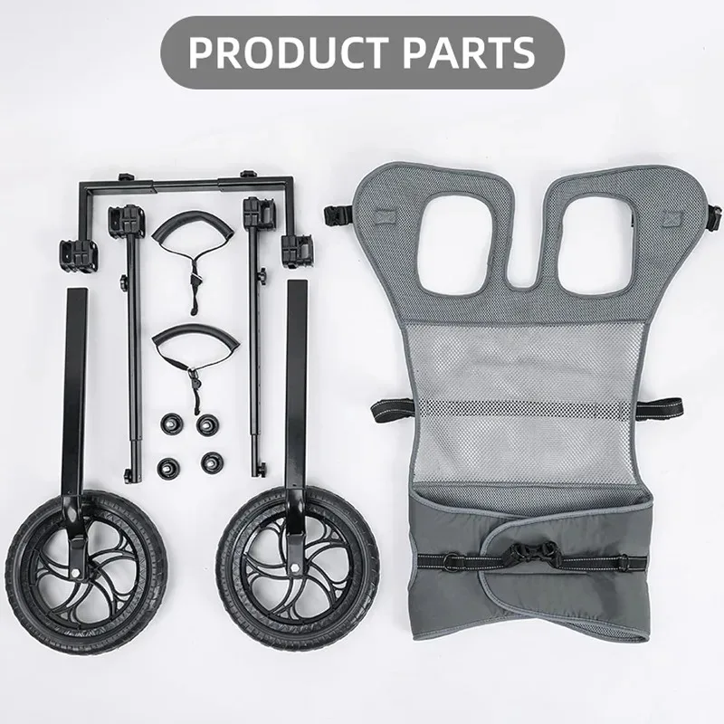 Adjustable 2-wheeled Dog Chair Plastic Pet Hind Limb Rehabilitation for Elderly or Disabled Animals