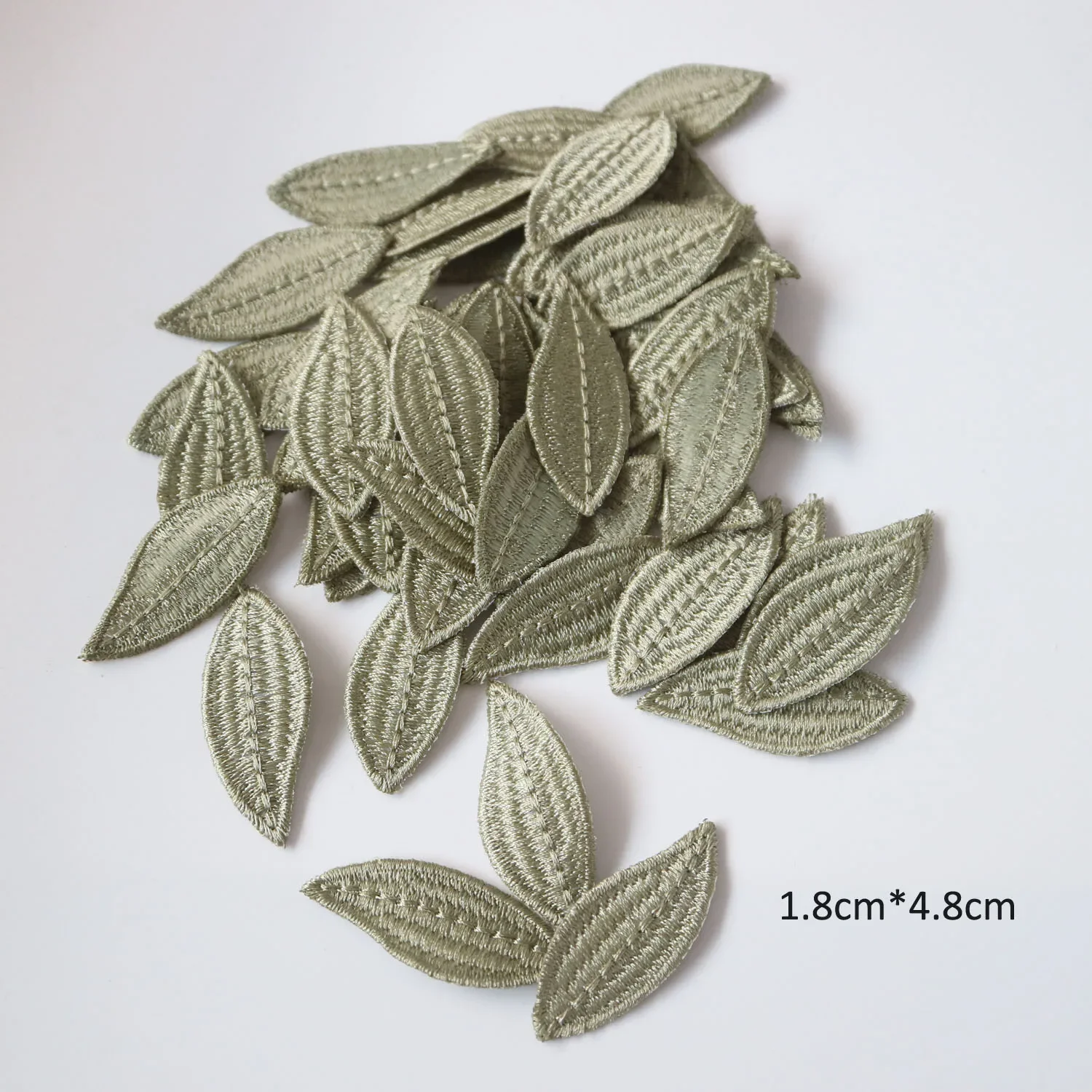 50pc/lot DIY craft supplies embroidery green leaf Patches for clothing Floral patches for bags decorative parches appliques