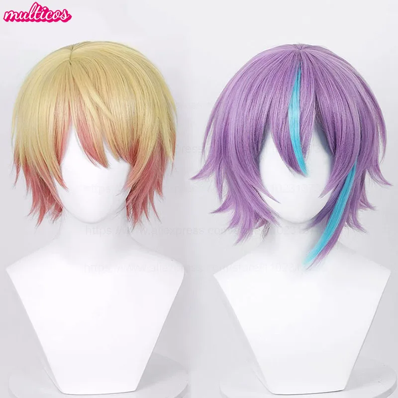 

Высококачественный парик для косплея аниме Тенма Цукаса, короткий, 30 см, градиентный, термостойкий, синтетический, в стиле Камисиро Руи + сетка для парика