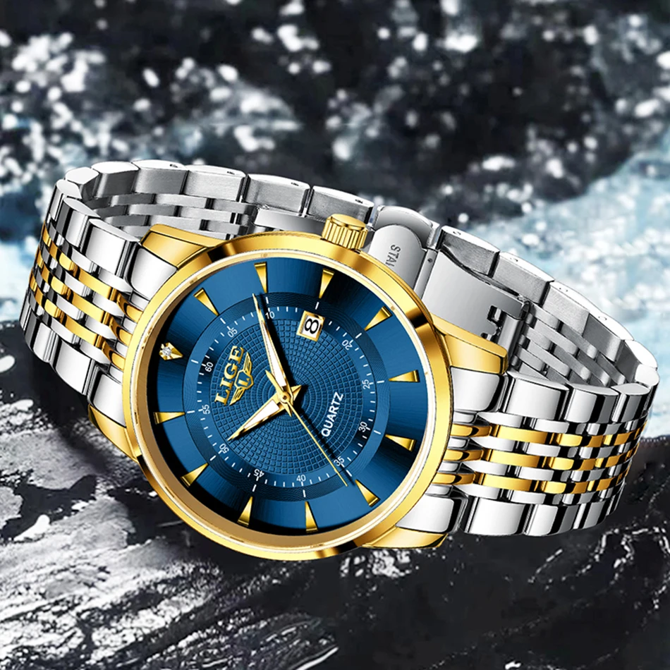 LIGE Orologio da regalo elegante alla moda per donna Orologio da polso al quarzo da donna sportivo impermeabile casual Orologio da donna con data di lusso semplice