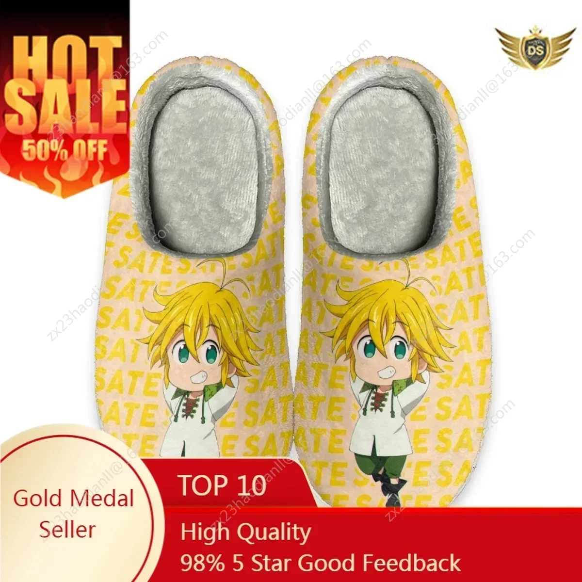 

Autumn Winter New Women's Cotton Slippers Anime The Seven Deadly Sins Home Slippers Indoor Comfortable Footwear Zapatos Mujer