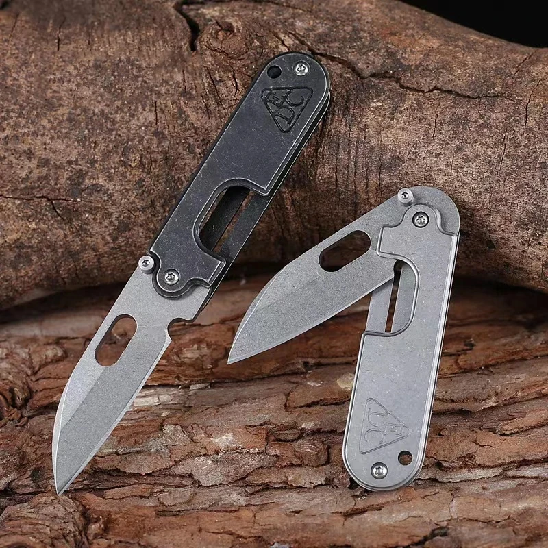 Mini All Steel Folding Knife Carrying Tactical Portable Pocket Knife Outdoor Self-defense Unboxing Keychain Knife