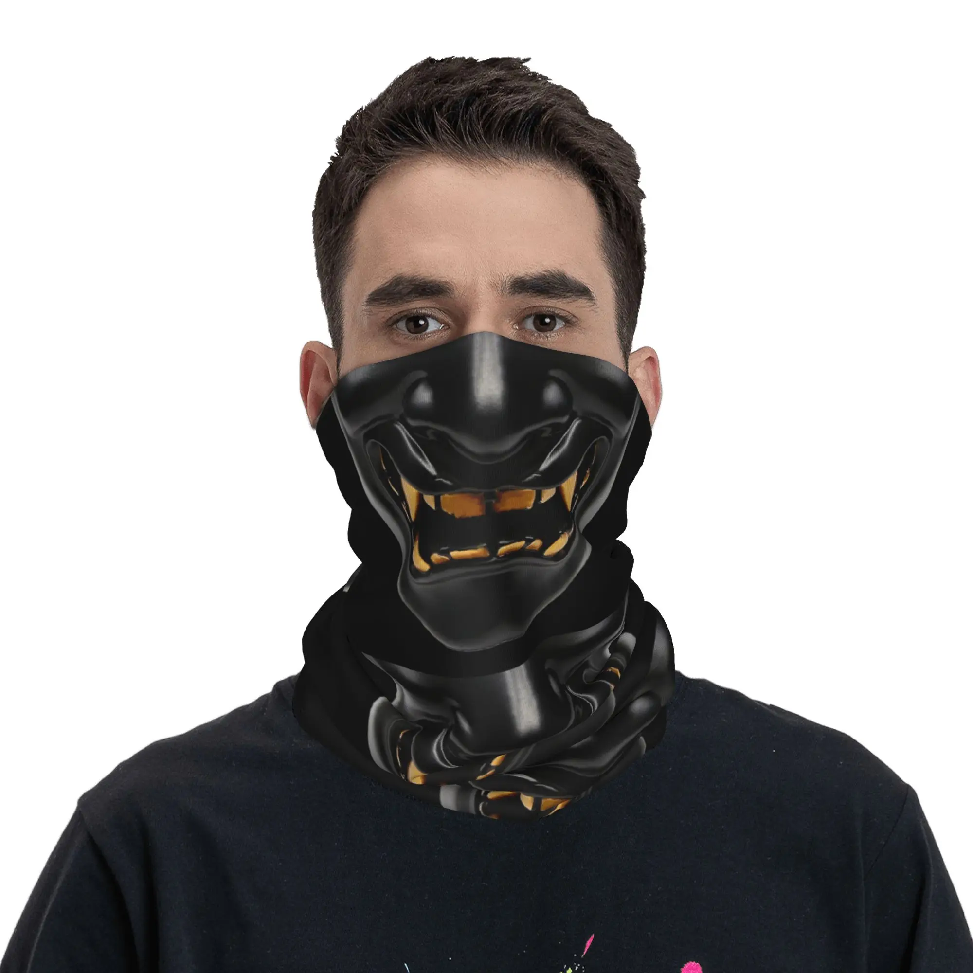 Balaclava cálida lavable para correr, con diseño de Oni, samurái oscuro, Hannya, demonio japonés, Yokai, máscara Grillz, pañuelo para el cuello, para adultos
