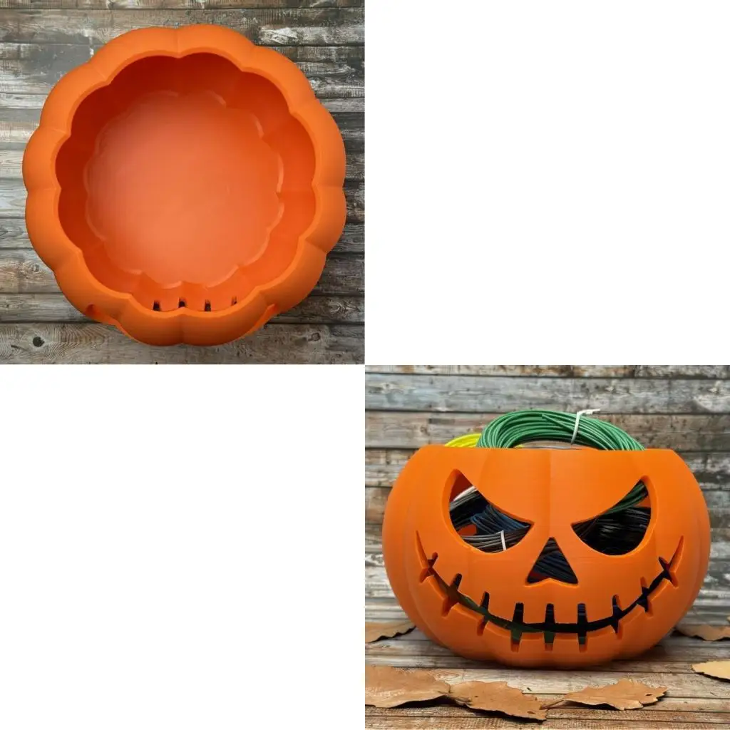 62KD Freestanding Halloween Pumpkin Decor, 3D Printed Table Accent for Fall Tabletop