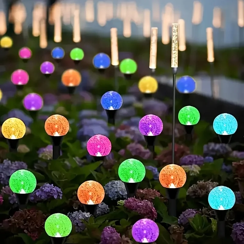 Solar Outdoor Bubbles Lawn Lamp String  with 8 Modes 10/20 Bubble Ball Ground Lights Waterproof Leds for Garden Yard Party  Pat