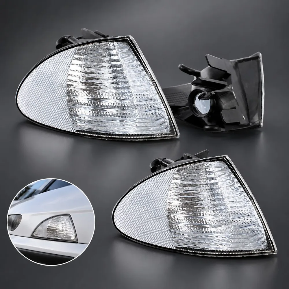 Car Turn Signal Corner Light Halogen PC Right Side Compatible with 3 Series E46 Four-Door 1999-2001 Replacement Accessory