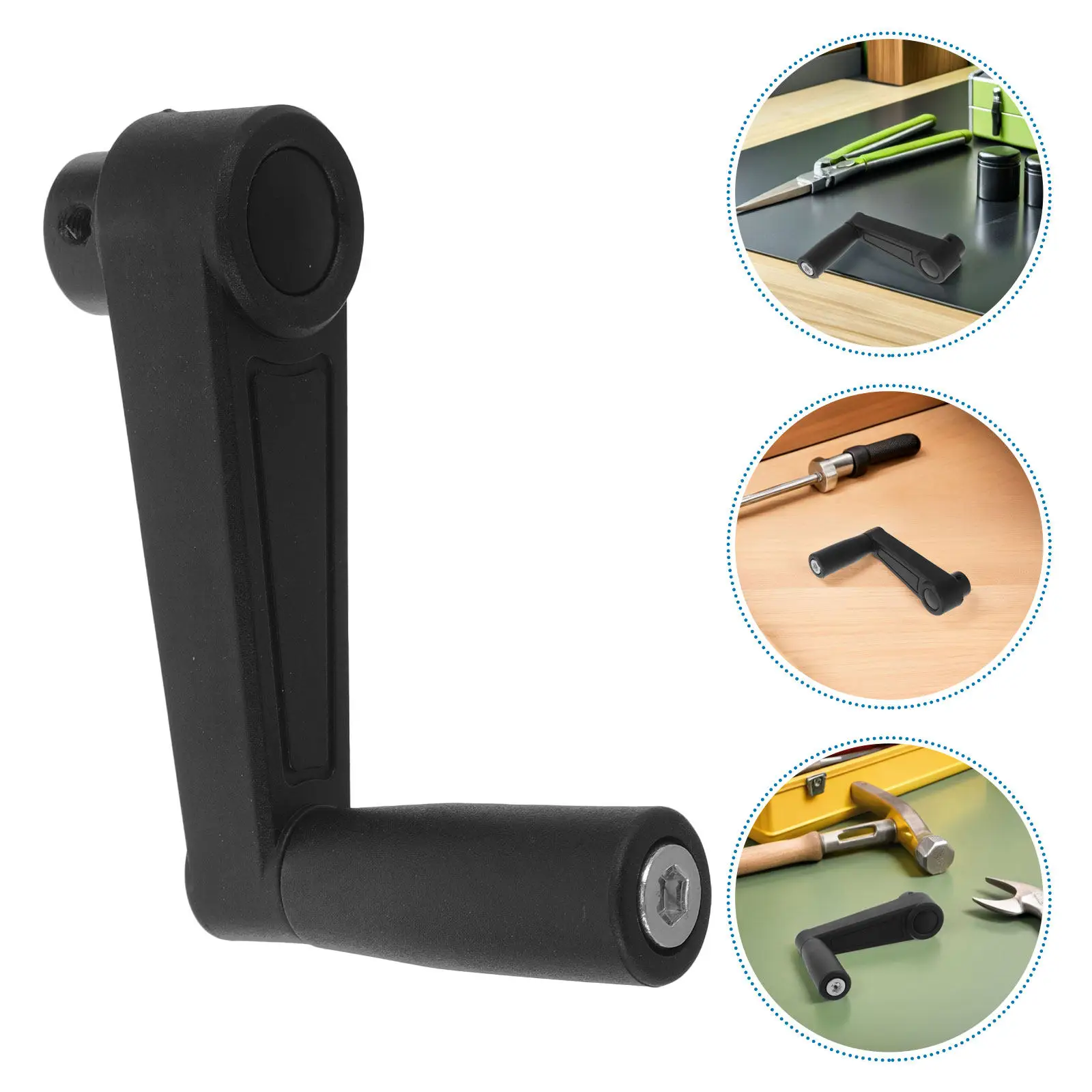 Plastic Crank Handle 12 Mm Round Hole Manual Crank Generator Handle Tool Replacement for Drill Press Milling Lathe Grinding