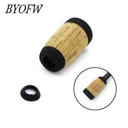 BYOFW 1 PC 50mm Length Composite Cork Fishing Rod Handle Butt Grip With Rubber Winding Check DIY Building Replacement or Repair