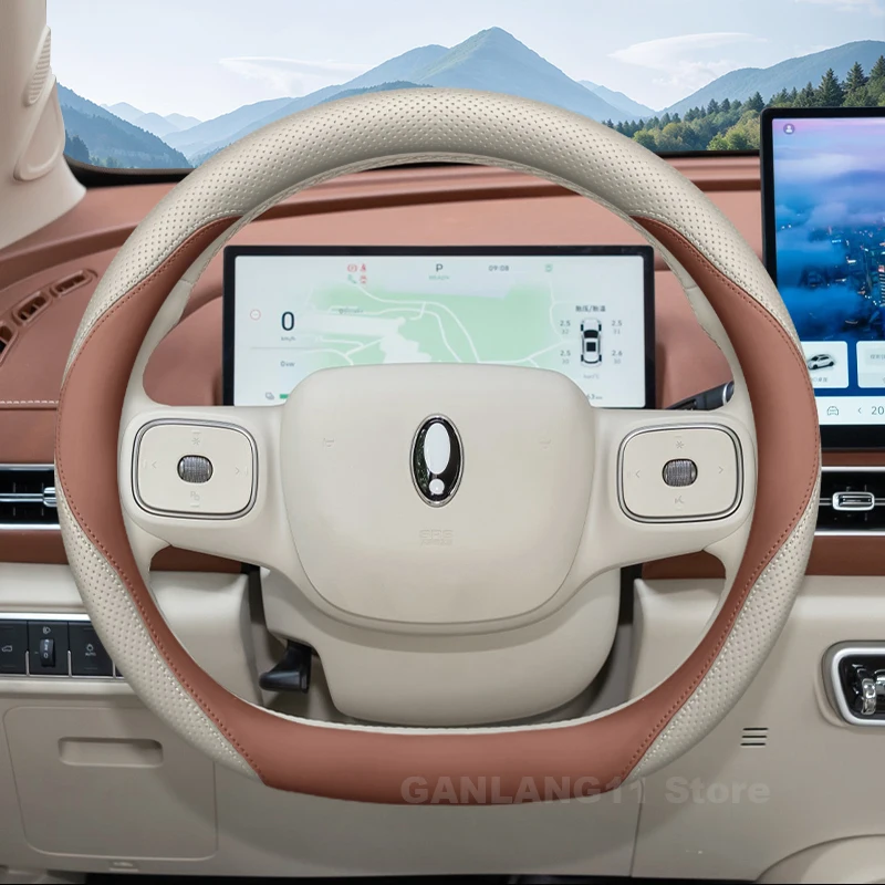 

Leather Car Steering Wheel Cover For GWM ORA 03 Funky Cat 2025 Woman Auto Steering Wheel GWM ORA 03 Accessories