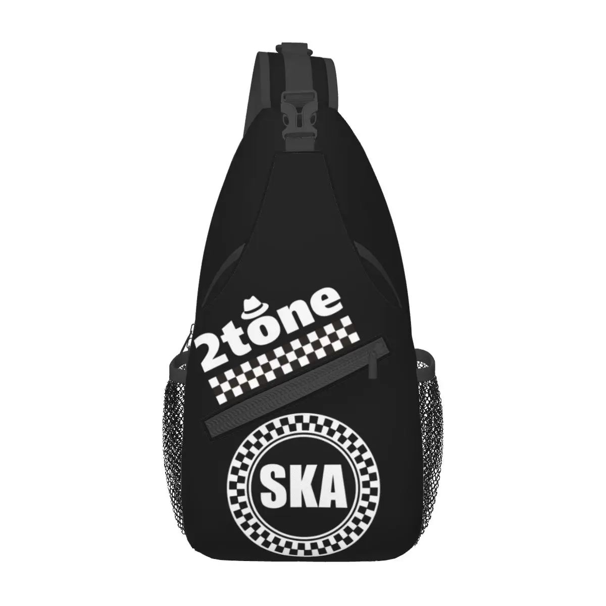 

2 Tone Music SKA-rock SKA Logo Sling Bags Merch For Unisex Trendy Two Tone 2Tone SKA Check Belt Bag