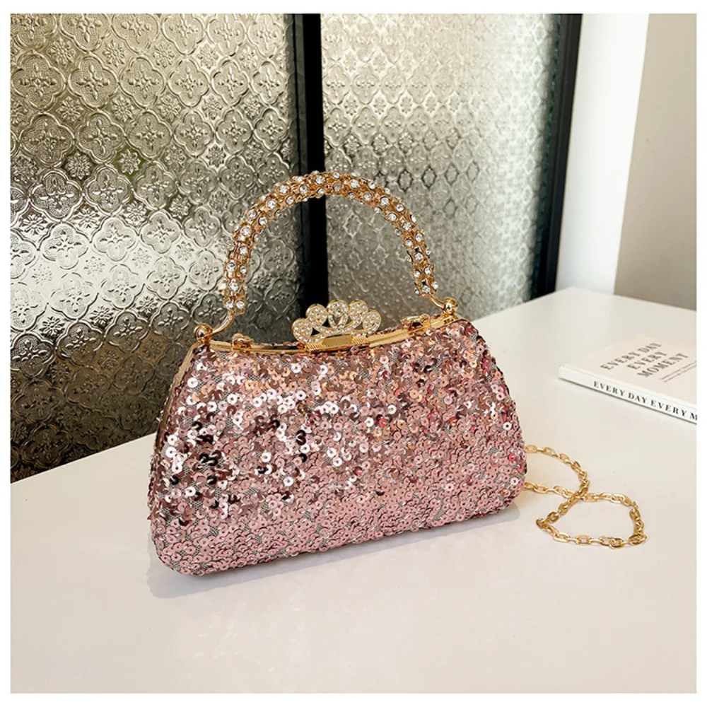

2026 Sparkling Party Clutch Luxury Sequin Evening Bag Women'S Chain Crossbody Bag Wedding Formal Evening Bag