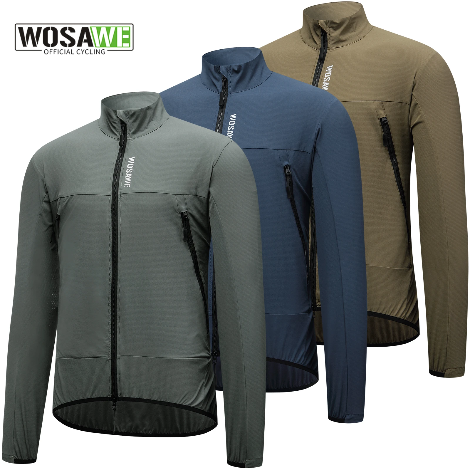 

WOSAWE ветрозащитная велосипедная куртка, летняя дышащая солнцезащитная куртка для бега, пешего туризма, треккинга, верховой езды, пальто с длинными рукавами, велосипедная ветровка