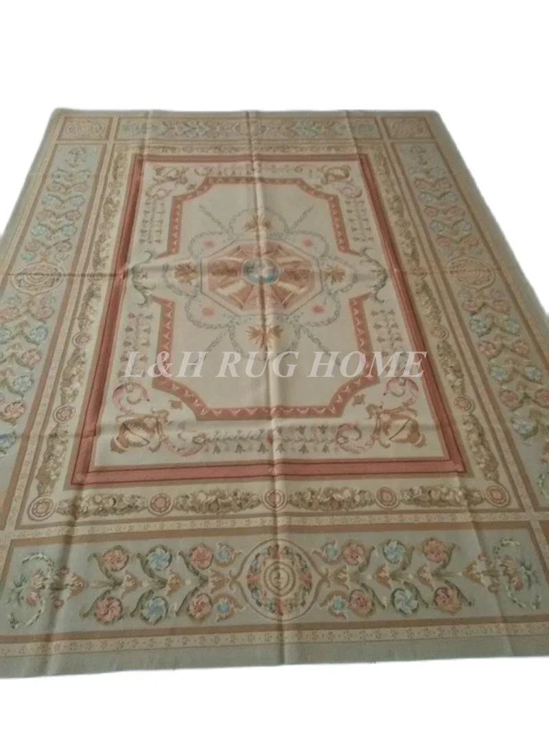 

Free shipping 9'x12' French Aubusson woolen rug, Aubusson Carpet, Handmade Carpet, 2015 Christmas gift