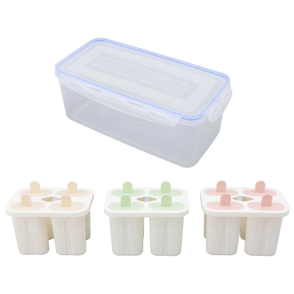 3 piece PP Food Grade Ice Cream Molds 12 Sticks Included Non Stick Surface DIY Pudding Molds Ice Lolly Stick Molds Kitchen