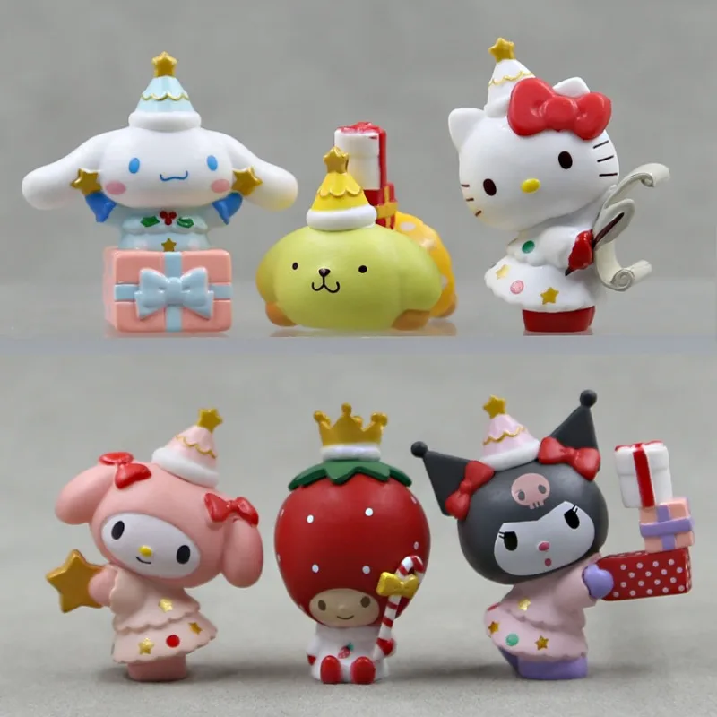 

Sanrio Hello Kitty Decoration Doll Anime Figure Kuromi My Melody Cinnamoroll Q Figurals Decoration Model Children Birthday Gifts