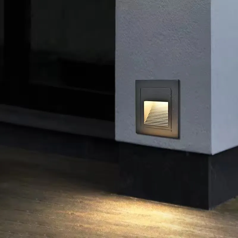 Recessed In Led Stair Light 85-265V Wall Sconce Lighting Step Stairway Aisle Lamps Warm Cool White Basement Passage Footlights
