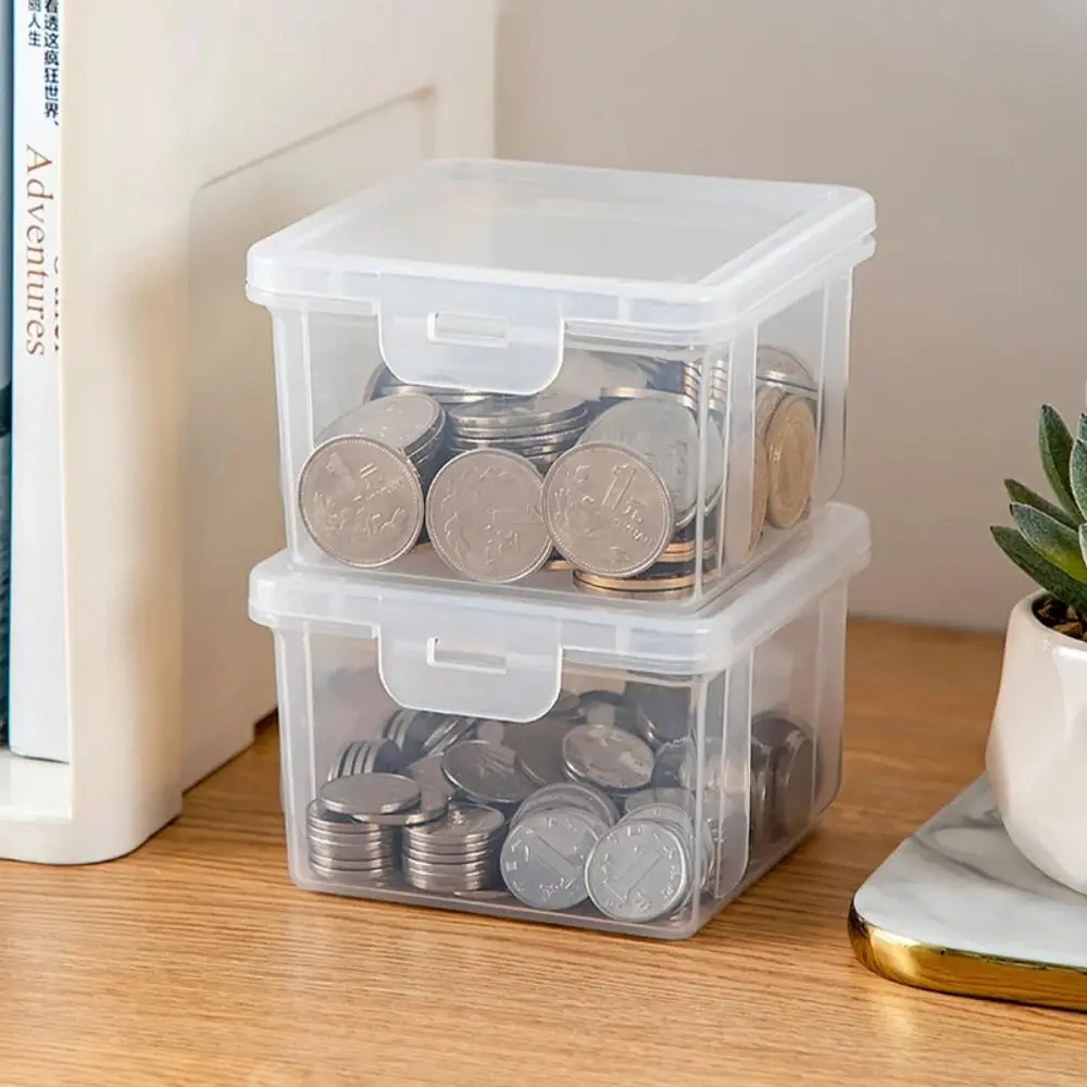PP Paper Money Storage Box Transparent Large Capacity Currency Banknote Case Convenient Portable Coin Storage Collection Holder