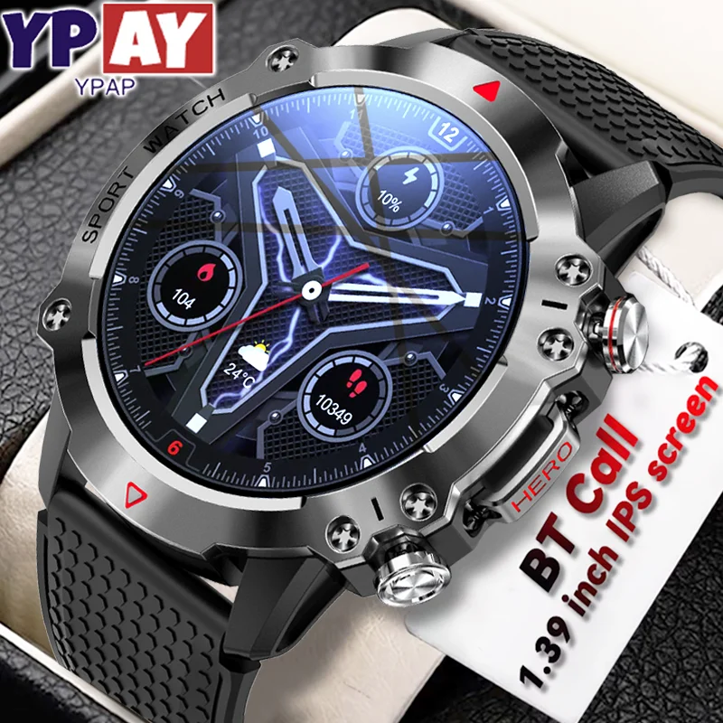 

New original smartwatch Men 1.39" Full touch Bluetooth call Sports Fitness heart rate monitoring Healthy Sleep for Android iOS