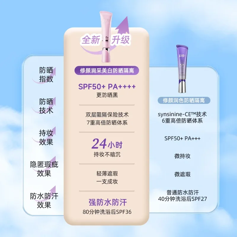 BABI フェイスアイソレーション 30g SPF50+ 美白日焼け止め メイクキープ オイルコントロール クリア プレメイクアップ 鎮静効果 均一な肌色 美容