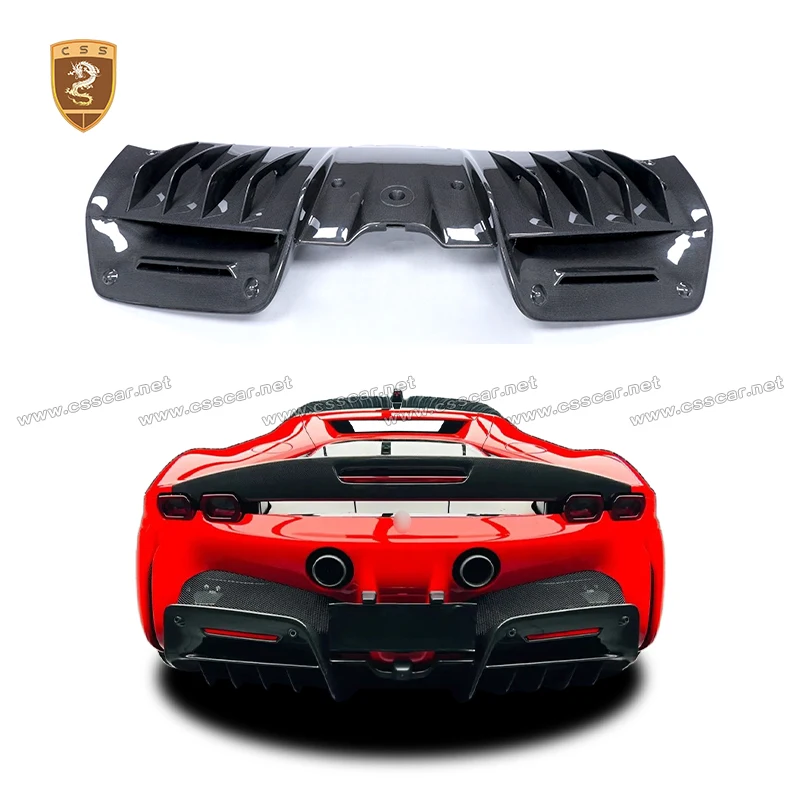

Car Rear Bumper Lip Spoiler Diffuser Guard Plate Splitter For Ferrari SF90 OEM Style DDry Carbon Fiber Protection Body Kit