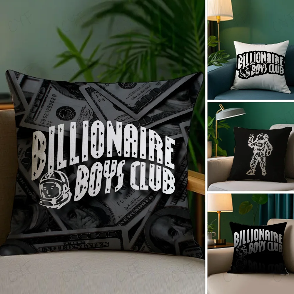 B-Billionaire B-Boys Club Pillow Case Anti-dustmite Pillow Invisible zipper silky short plush Sofa cushion cover